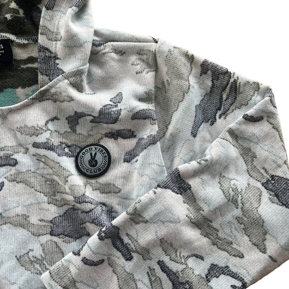 Tiny Whales Camo Print Hooded Lightweight Sweatshirt 8 - Picture 2 of 4